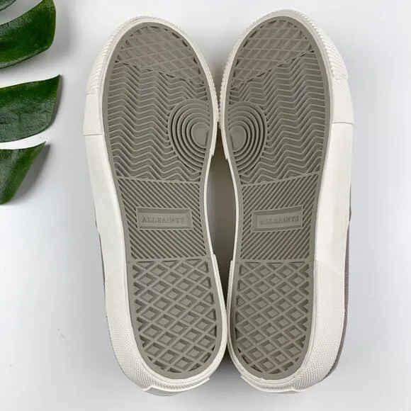 All Saints Manny Casual Sneakers Slip On Grey Canvas Men's 43 US 10