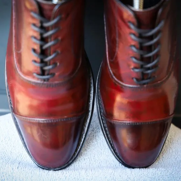 Allen Edmonds 8.5-B Park Avenue Burgundy Wingtip Mens Dress Shoes