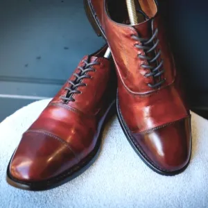 Allen Edmonds 8.5-B Park Avenue Burgundy Wingtip Mens Dress Shoes
