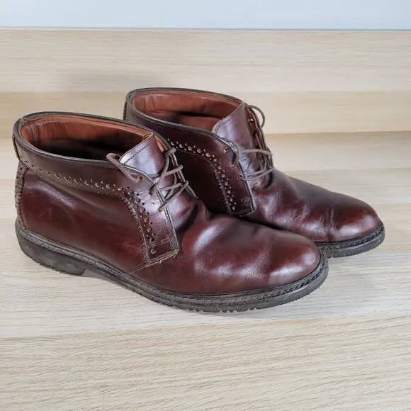 Allen Edmonds Bellevue Chukka Boots Mens 12 B Narrow Brown Leather Ankle Shoes
