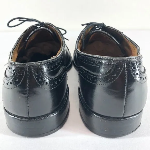 Allen Edmonds Black Sanford Leather Cap Toe Oxford Dress Shoes Size 10 D