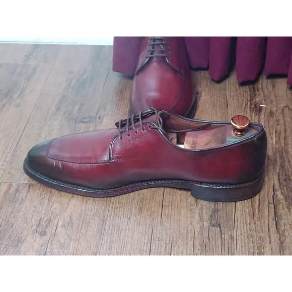 Allen Edmonds Delray Chili Red Leather Split Toe Oxford Dress Shoes Men's 10 D
