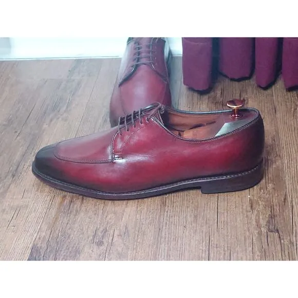 Allen Edmonds Delray Chili Red Leather Split Toe Oxford Dress Shoes Men's 10 D