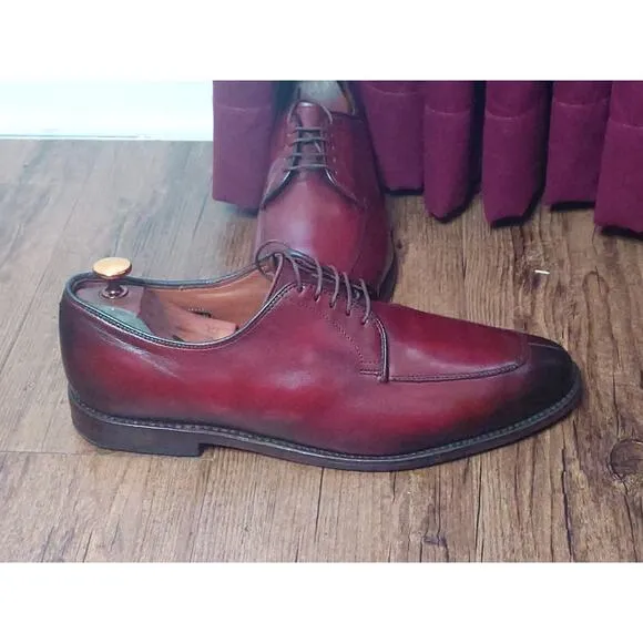 Allen Edmonds Delray Chili Red Leather Split Toe Oxford Dress Shoes Men's 10 D