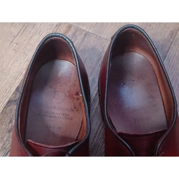 Allen Edmonds Delray Chili Red Leather Split Toe Oxford Dress Shoes Men's 10 D