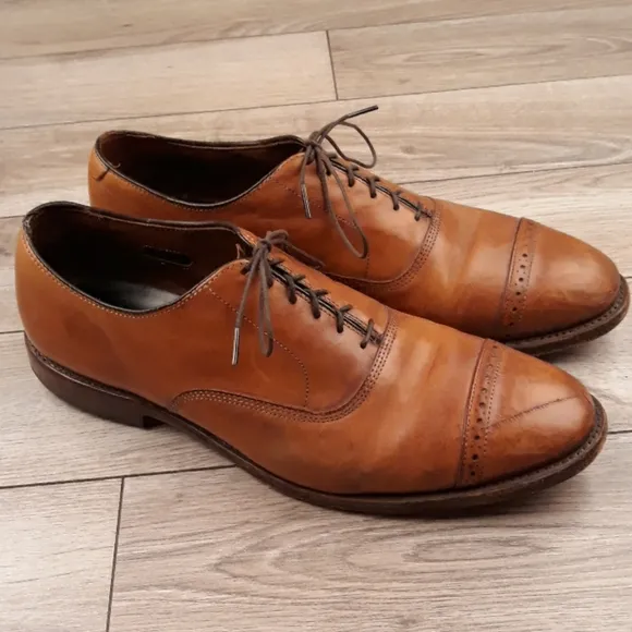 ALLEN EDMONDS Fifth Avenue Walnut‎ Brown Leather Sz 10.5 E Mens Dress Shoes