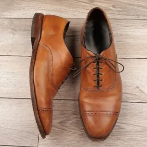 ALLEN EDMONDS Fifth Avenue Walnut‎ Brown Leather Sz 10.5 E Mens Dress Shoes