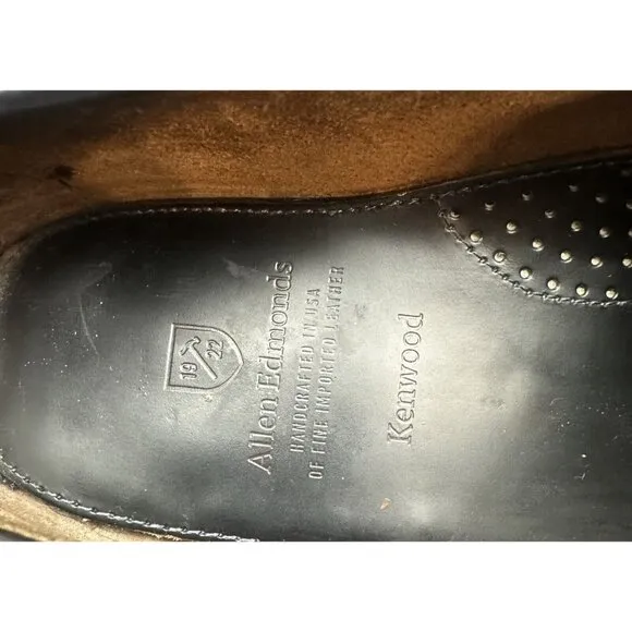 Allen Edmonds Kenwood Penny Loafers Mens 10.5E Black Leather Beefroll Shoes USA