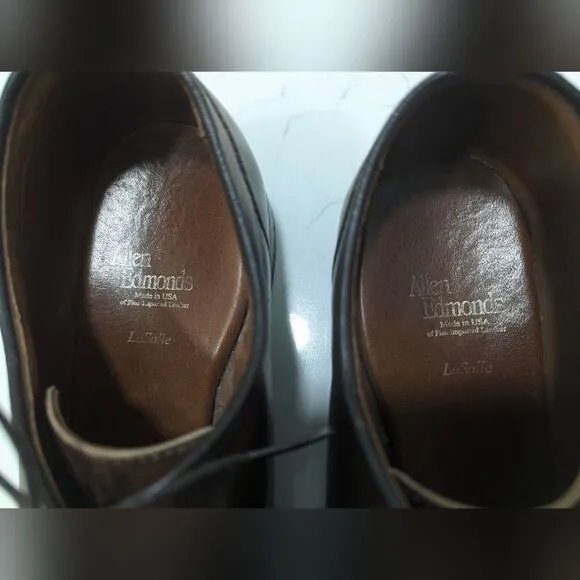 Allen Edmonds LaSalle classic brown leather Split Toe Oxford Dress Shoes sz 9.5
