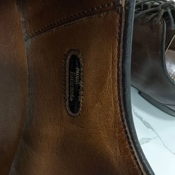 Allen Edmonds LaSalle classic brown leather Split Toe Oxford Dress Shoes sz 9.5