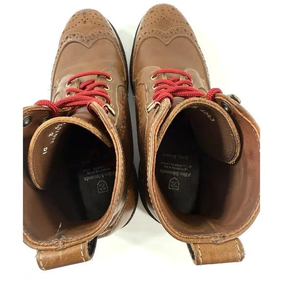 Allen Edmonds Long Branch Wingtip Brogue Lace Up Boots Size 10 Brown 6043