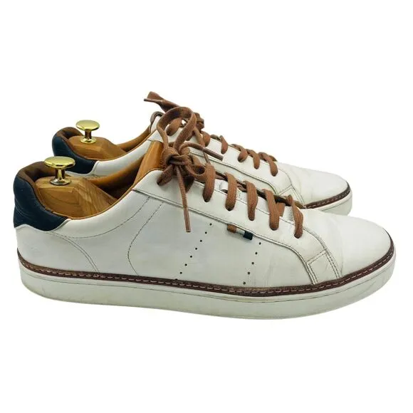 Allen Edmonds Mens Alpha Sneakers Shoes Casual White Leather Size 11.5