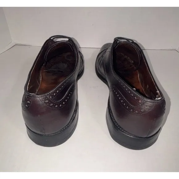 Allen Edmonds Men's Black Dark Burgundy Cap Toe Dress Shoes size 10.5 C