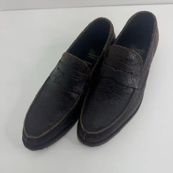 Allen Edmonds Modesto Loafers Shoes Intentionally Distressed Leather brown 8.5 D