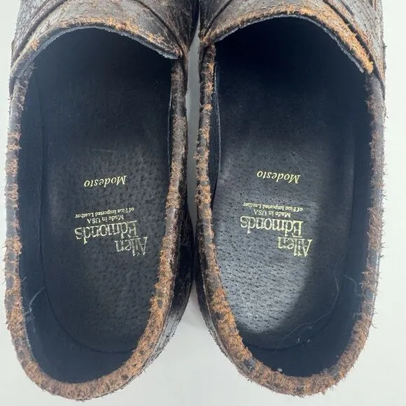 Allen Edmonds Modesto Loafers Shoes Intentionally Distressed Leather brown 8.5 D