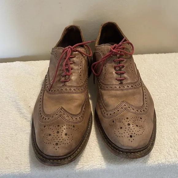 Allen Edmonds Neumok Men Sz 11.5M Brown Leather Brogue Wingtip Oxford Dress Shoe