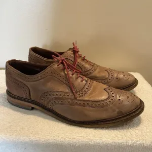 Allen Edmonds Neumok Men Sz 11.5M Brown Leather Brogue Wingtip Oxford Dress Shoe