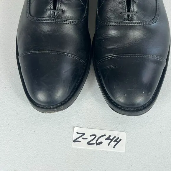 Allen Edmonds Oxford Shoes Mens 10 D Park Avenue Black Leather Cap-toe Lace Up