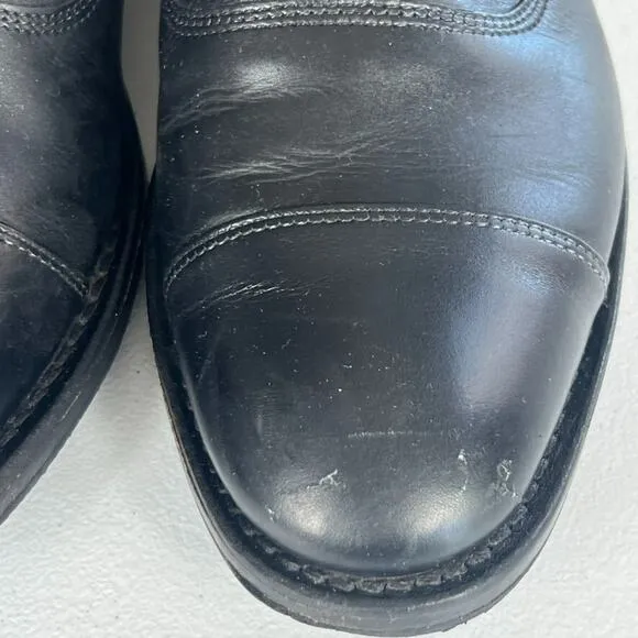 Allen Edmonds Oxford Shoes Mens 10 D Park Avenue Black Leather Cap-toe Lace Up