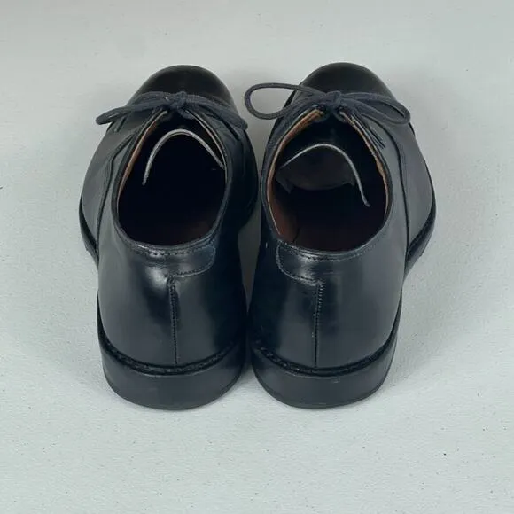 Allen Edmonds Oxford Shoes Mens 10 D Park Avenue Black Leather Cap-toe Lace Up