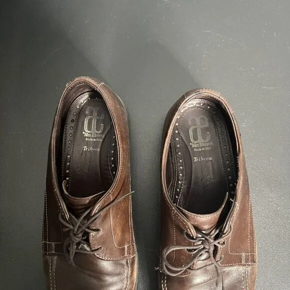 Allen Edmonds Tribeca $220 Men's Apron Toe Dress Shoes Size 11 D Leather Brown
