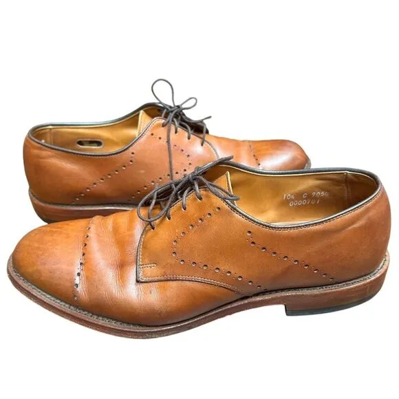 Allen Edmonds Troy Brown Leather Cap Toe Oxford Dress Shoes Office Size 10.5