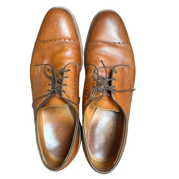 Allen Edmonds Troy Brown Leather Cap Toe Oxford Dress Shoes Office Size 10.5