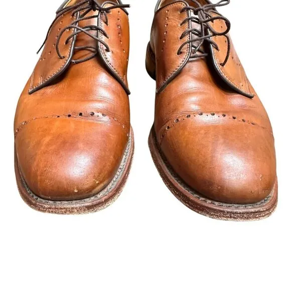 Allen Edmonds Troy Brown Leather Cap Toe Oxford Dress Shoes Office Size 10.5