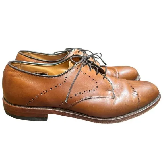 Allen Edmonds Troy Brown Leather Cap Toe Oxford Dress Shoes Office Size 10.5