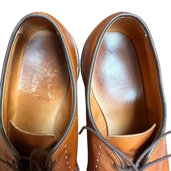 Allen Edmonds Troy Brown Leather Cap Toe Oxford Dress Shoes Office Size 10.5