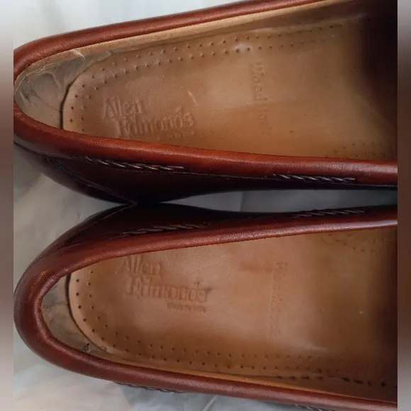 Allen Edmonds Woodstock 26052 Brown Leather Braided String Loafers Shoes…