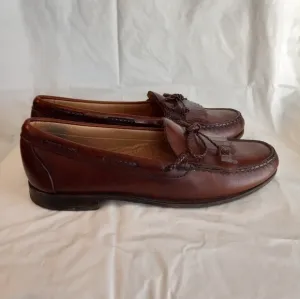 Allen Edmonds Woodstock 26052 Brown Leather Braided String Loafers Shoes…