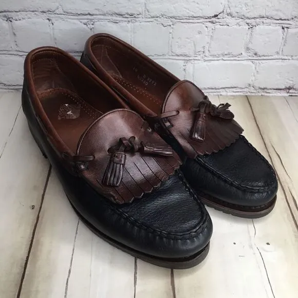 Allen Edmonds Men's Shoes Nashua Black Grain Brown Tassel Loafers SZ 10 D