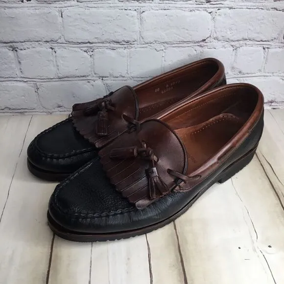 Allen Edmonds Men's Shoes Nashua Black Grain Brown Tassel Loafers SZ 10 D