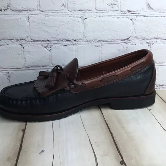 Allen Edmonds Men's Shoes Nashua Black Grain Brown Tassel Loafers SZ 10 D