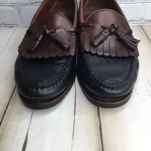 Allen Edmonds Men's Shoes Nashua Black Grain Brown Tassel Loafers SZ 10 D