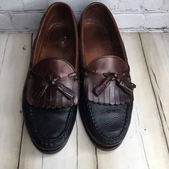 Allen Edmonds Men's Shoes Nashua Black Grain Brown Tassel Loafers SZ 10 D