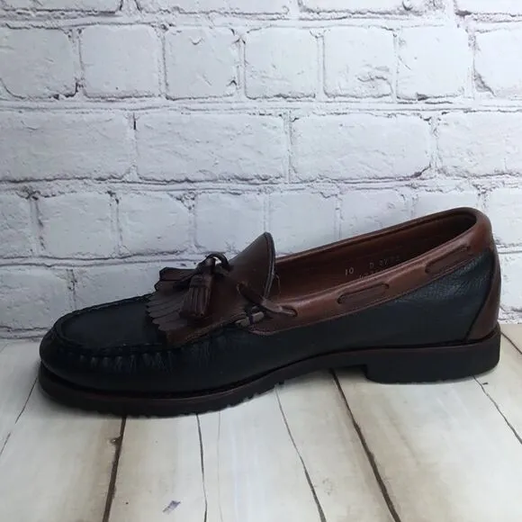 Allen Edmonds Men's Shoes Nashua Black Grain Brown Tassel Loafers SZ 10 D