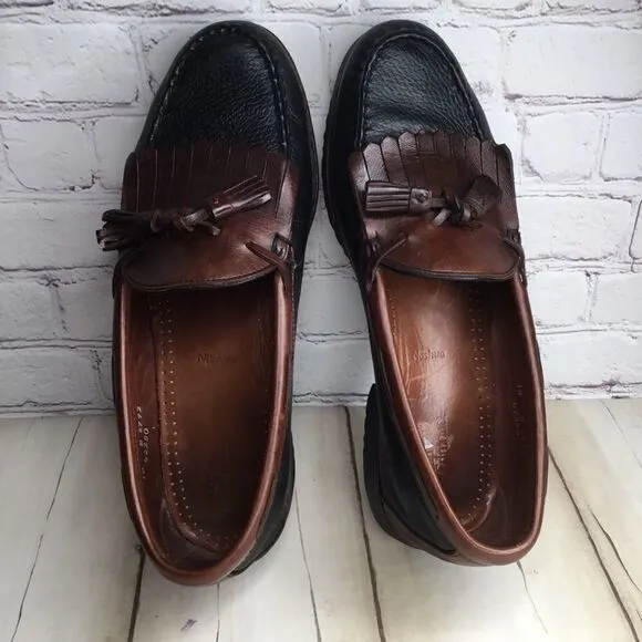 Allen Edmonds Men's Shoes Nashua Black Grain Brown Tassel Loafers SZ 10 D