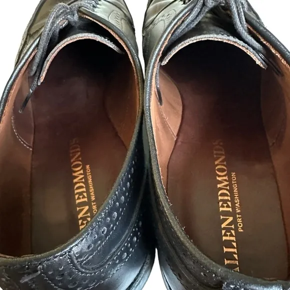ALLEN EDMUNDS STUGGART BLACK LEATHER OXFORD SHOES SIZE 13