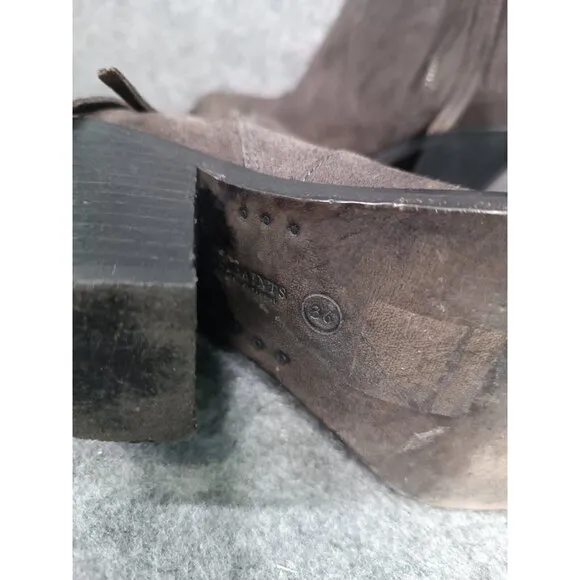 Allsaints Boots Womens Size 36 Brown‎ Suede Zip Up Ankle Booties Shoes