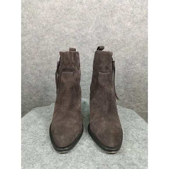 Allsaints Boots Womens Size 36 Brown‎ Suede Zip Up Ankle Booties Shoes