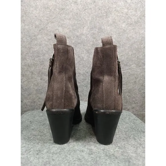 Allsaints Boots Womens Size 36 Brown‎ Suede Zip Up Ankle Booties Shoes