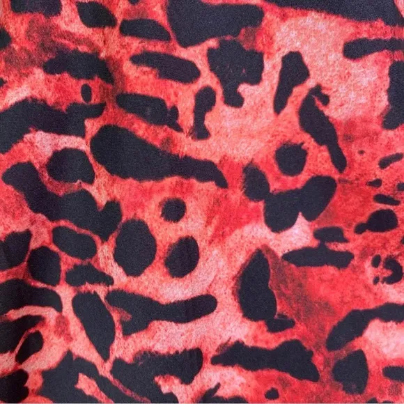 ALLSAINTS Hera Ambient Animal Print Slip Dress Red Size L NWT