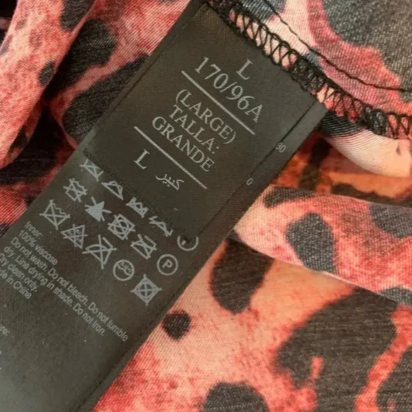 ALLSAINTS Hera Ambient Animal Print Slip Dress Red Size L NWT