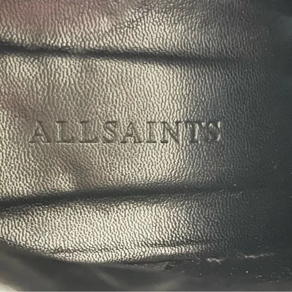 AllSaints Karis Tronchetto Platform Stiletto Leather Booties In Taupe Size 39