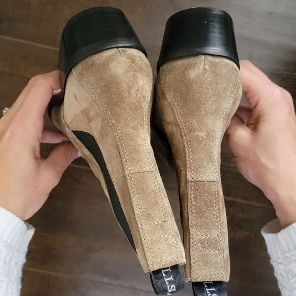 ALLSAINTS Markus Western Boots Womens 9 Suede Neutral Designer Rugged
