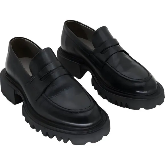 AllSaints Women's Lola Leather Loafer EU 37 - Chic and Stylish