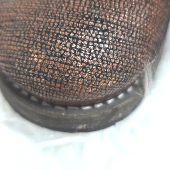Anthropologie Coque Terra Brown textured Moto boots zipper 37