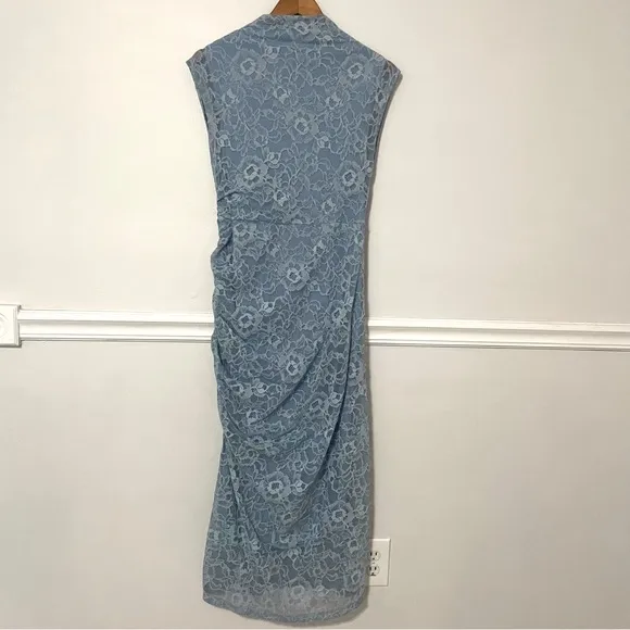 Anthropologie • maya ruched cowl neck lace dress baby blue sz S